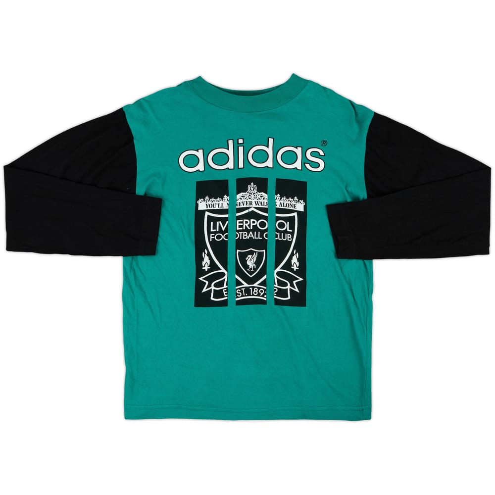1992-93 Liverpool adidas Cotton L/S Tee - 8/10 - (S)