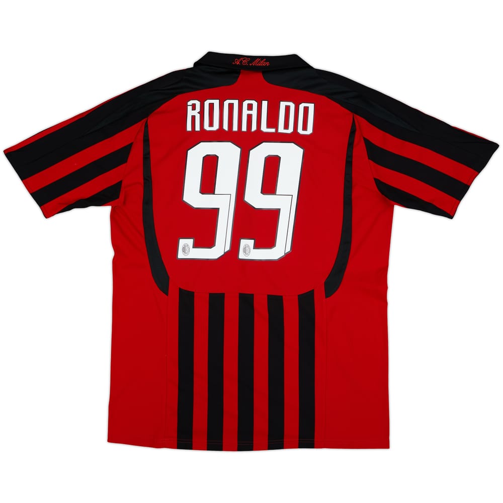 2007-08 AC Milan Home Shirt Ronaldo #99 - 7/10 - (XL)