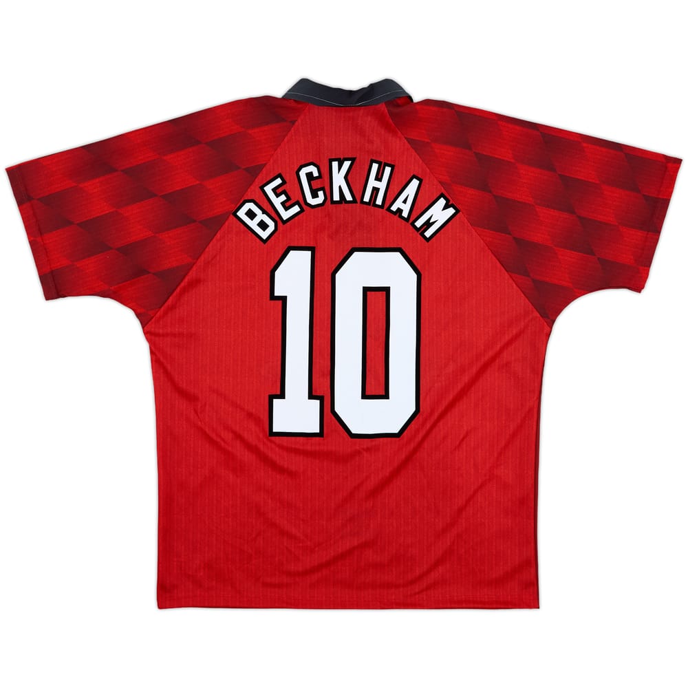 1996-98 Manchester United Home Shirt Beckham #10 - 9/10 - (M)
