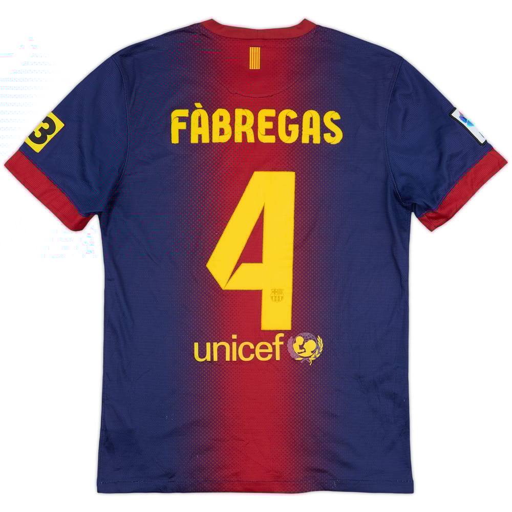 2012-13 Barcelona Home Shirt Fabregas #4 - 6/10 - (S)