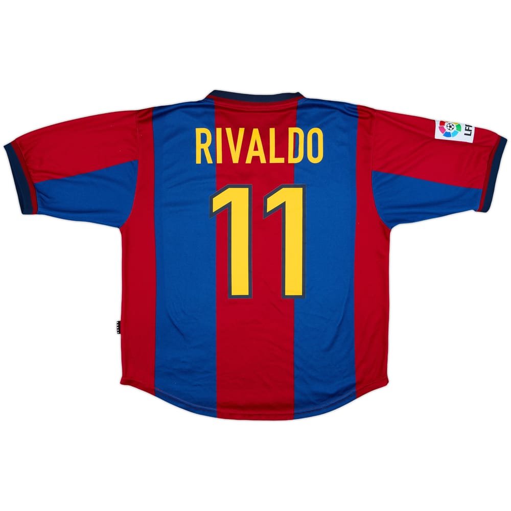 1998-00 Barcelona Home Shirt Rivaldo #11 - 9/10 - (L)