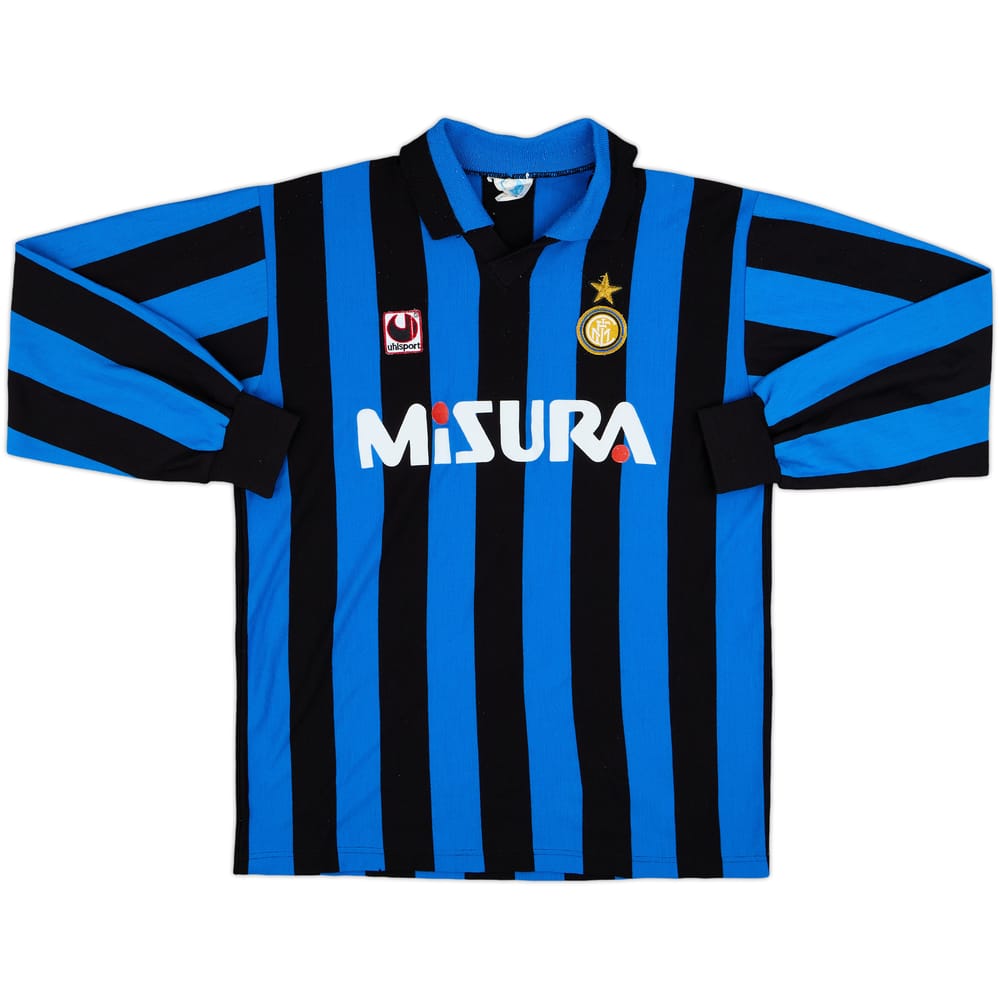 1988-89 Inter Milan Home L/S Shirt - 8/10 - (L)