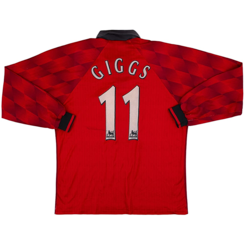 1996-98 Manchester United Home L/S Shirt Giggs #11 - 6/10 - (L)