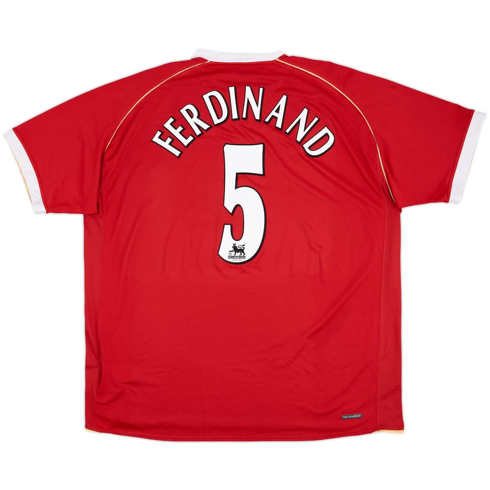 2006-07 Manchester United Home Shirt Ferdinand #5 - 10/10 - (XL)
