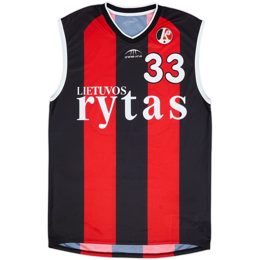 Camiseta de local del Lietuvos Rytas Vilnius Nesby #33 Naranja Virus 2004-05 - 6/10 - (L)