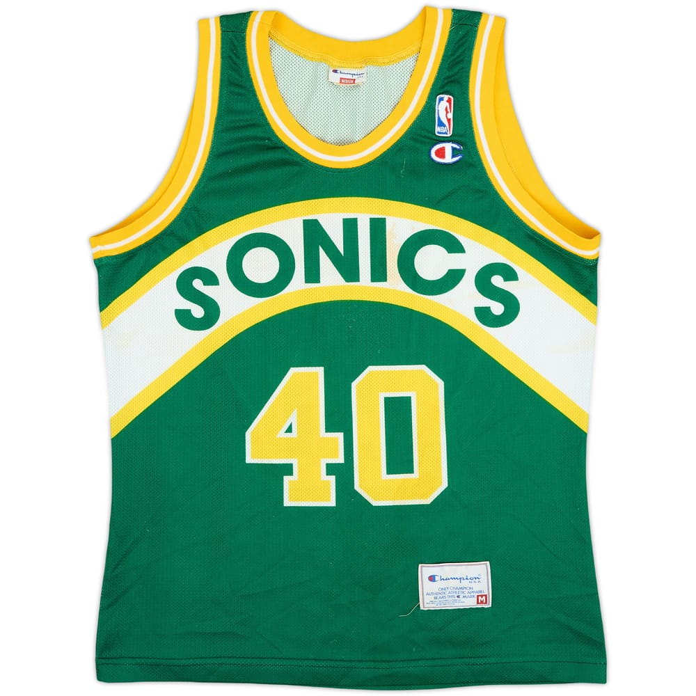 1991-95 Seattle SuperSonics Kemp #40 Champion Away Jersey - 6/10 - (M)