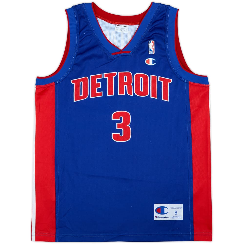 2001-06 Detroit Pistons Wallace #3 Champion Away Jersey - 9/10 - (S)