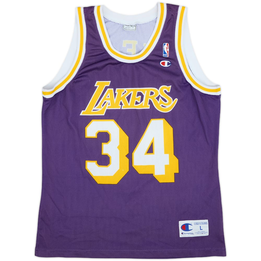 1996-99 LA Lakers O'Neal #32 Champion Away Jersey - 7/10 - (L)