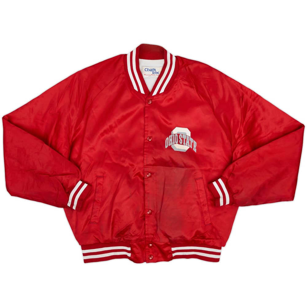 1990s Ohio State Buckeyes Chalk Line Satin Varsity Jacket - 6/10 - (XL)