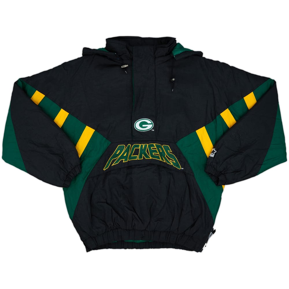1990s Green Bay Packers Starter 1/2 Zip Rain Coat - 8/10 - (XL)