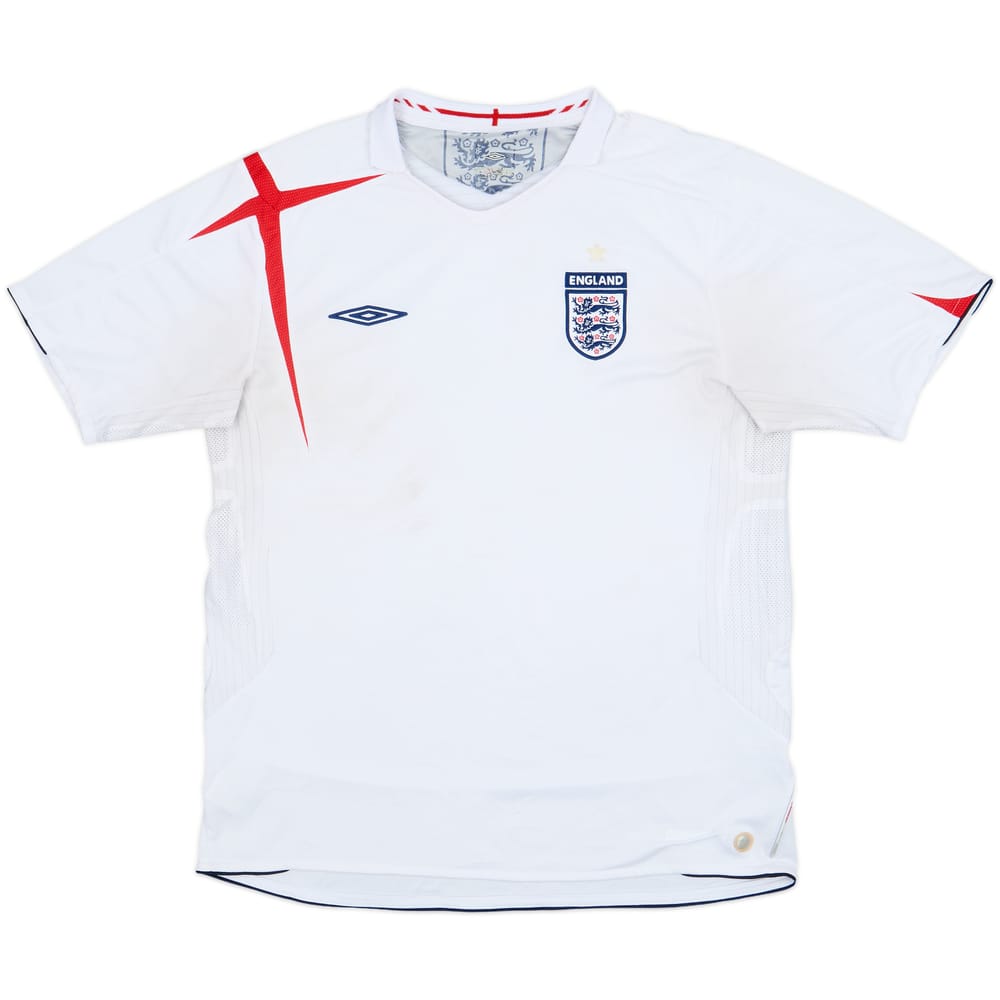 2005-07 England Home Shirt - 4/10 - (XL)