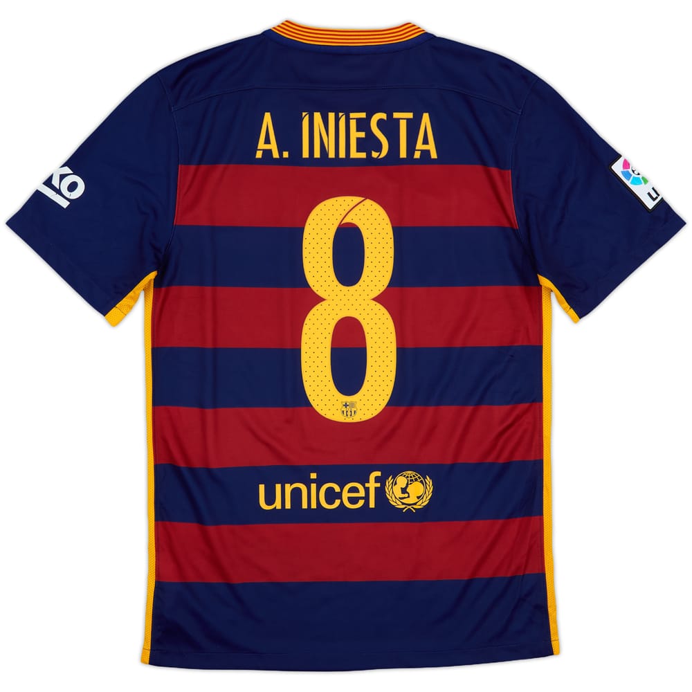 2015-16 Barcelona Home Shirt A.Iniesta #8 - 5/10 - (S)