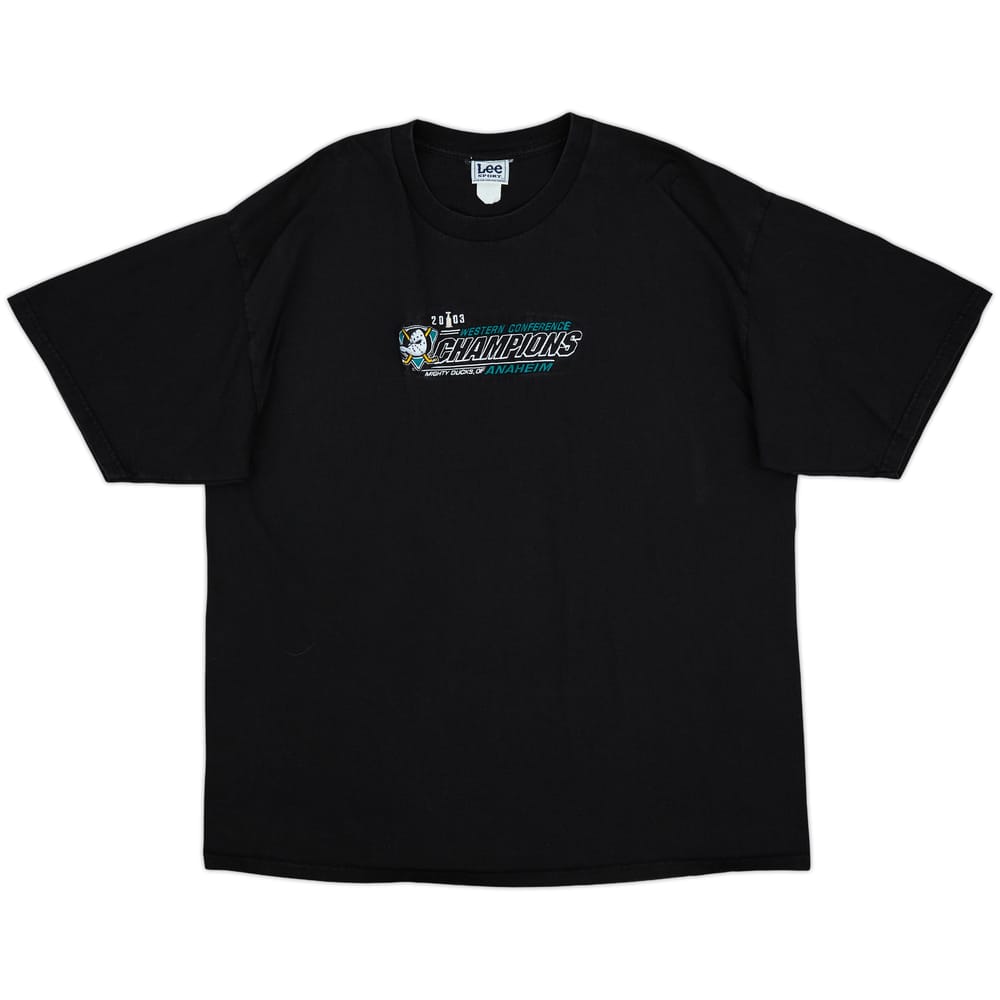 2003 Mighty Ducks of Anaheim Western Conference Champions Lee Sport Tee - 9/10 - (XXL)