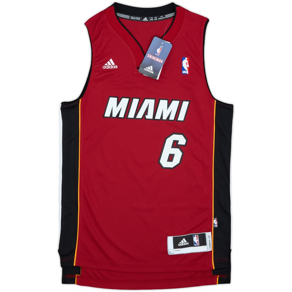 2010-14 Miami Heat James #6 adidas Swingman Alternate Jersey (XXS)
