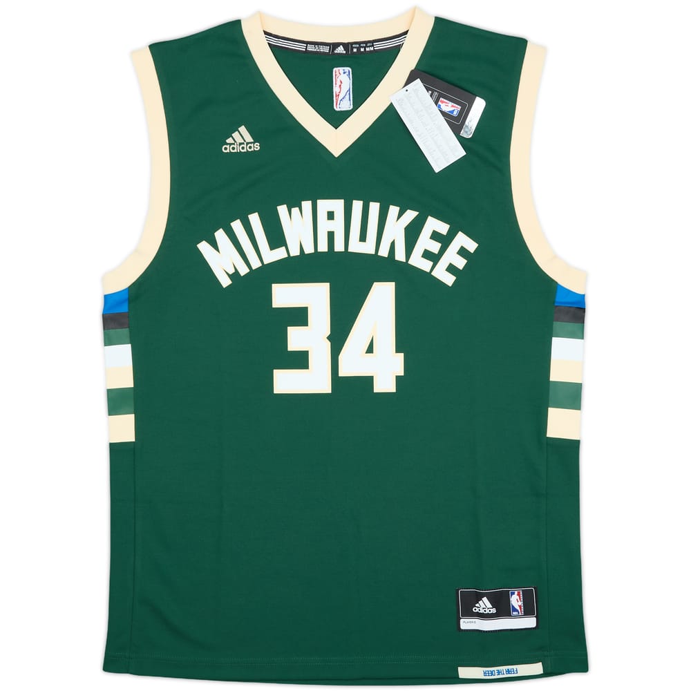 2015-17 Milwaukee Bucks Antetokounmpo #34 adidas Away Jersey (M)
