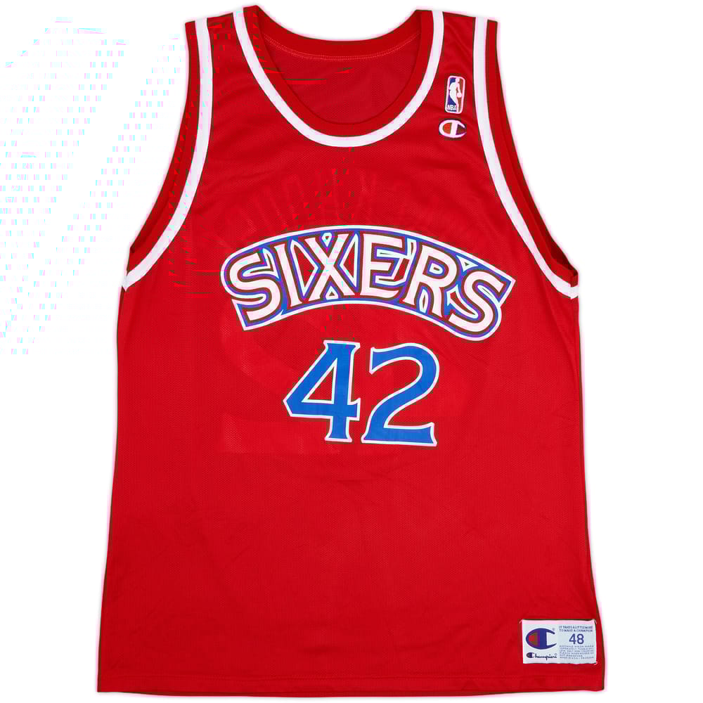 1995-97 Philadelphia 76ers Stackhouse #42 Champion Away Jersey - 9/10 - (XL)