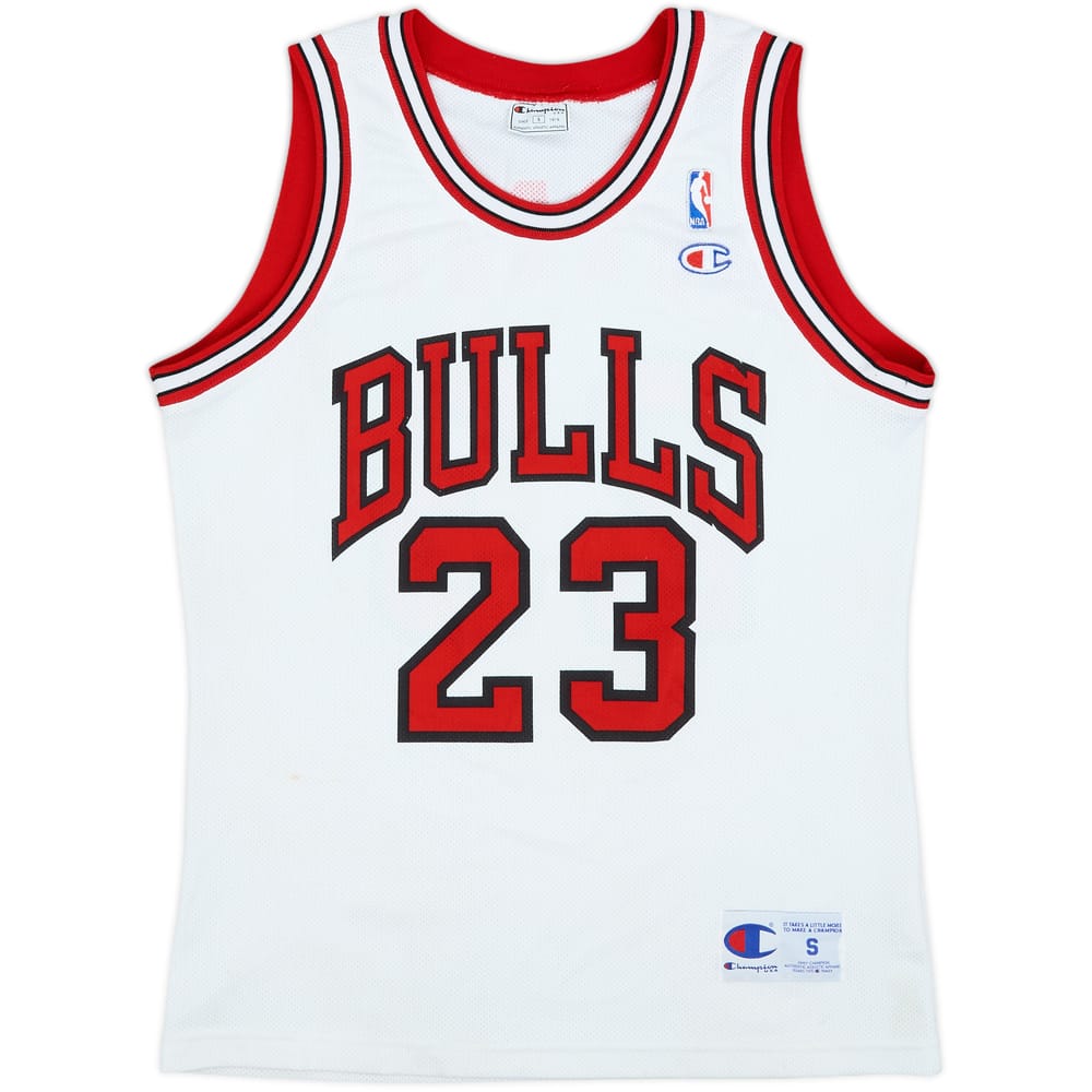 1991-98 Chicago Bulls Jordan #23 Champion Home Jersey - 7/10 - (S)