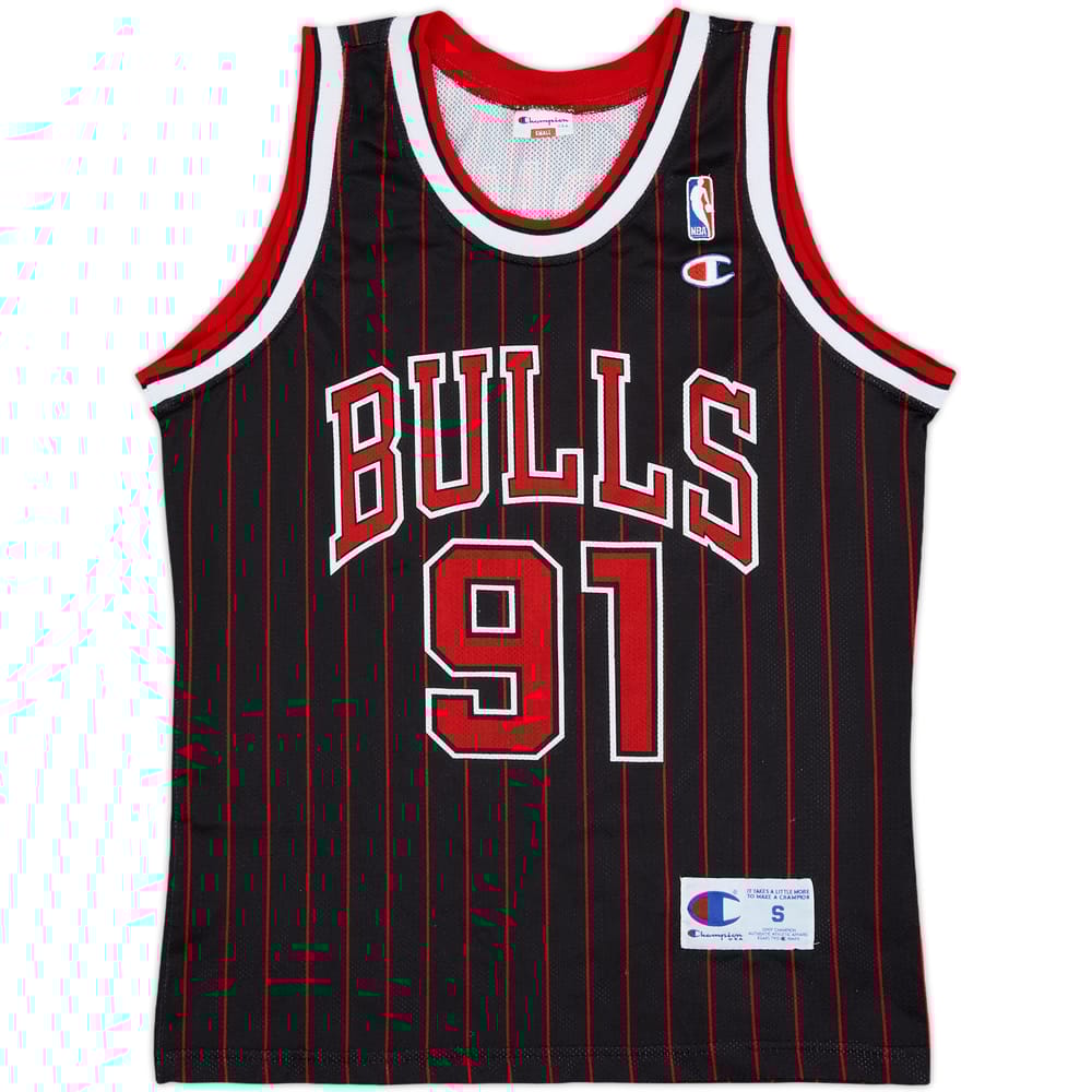 1995-97 Chicago Bulls Rodman #91 Champion Alternate Jersey - 9/10 - (S)