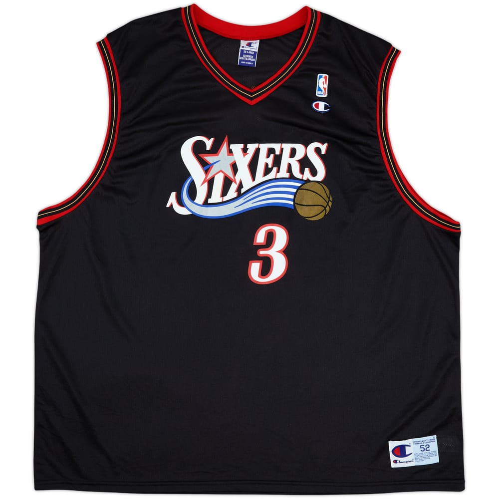 2000-02 Philadelphia 76ers Iverson #3 Champion Away Jersey - 9/10 - (XXL)