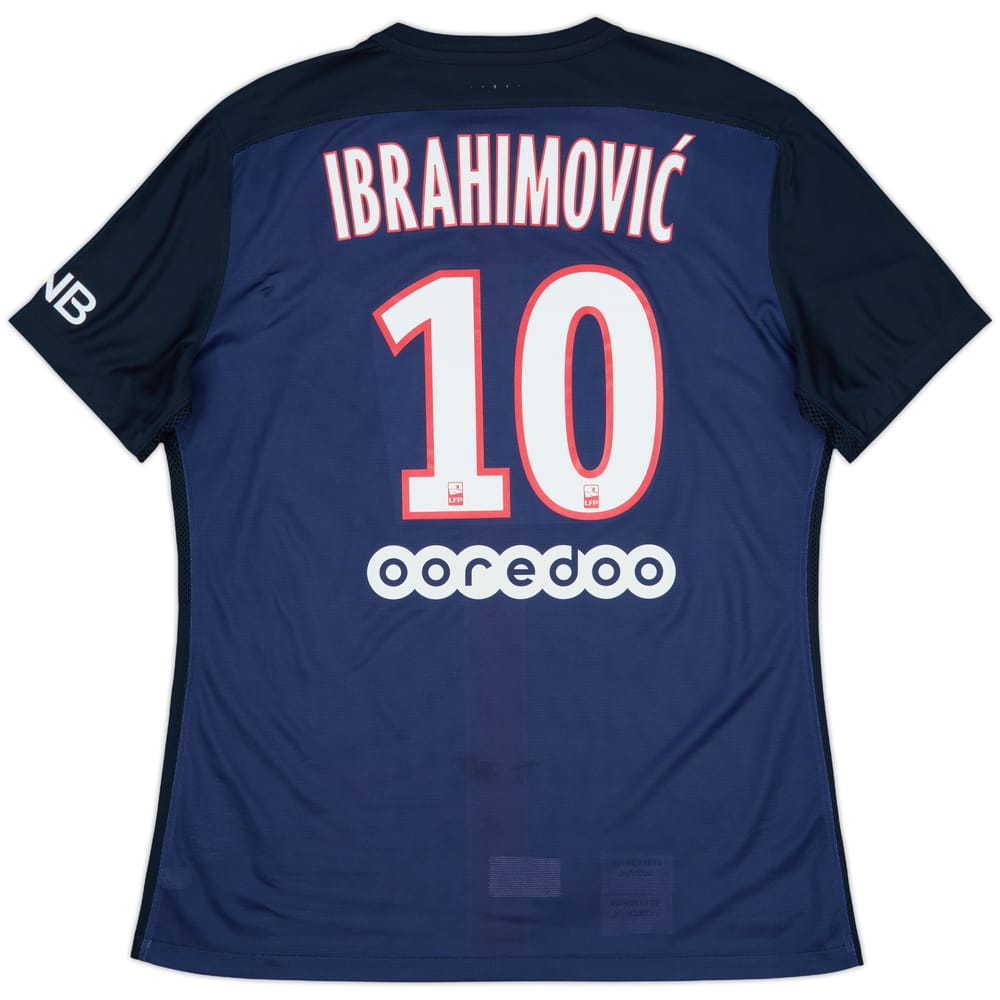 2015-16 Paris Saint-Germain Authentic Home Shirt Ibrahimovic #10 - 8/10 - (L)