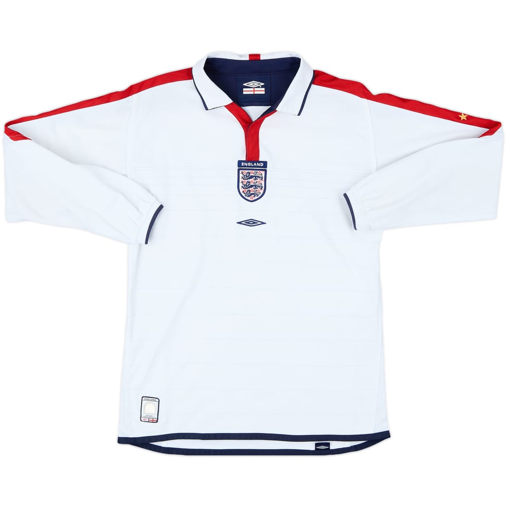 2003-05 England Home L/S Shirt - 8/10 - (XL.Boys)