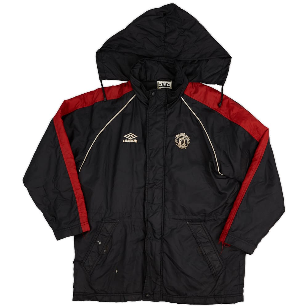 2000-02 Manchester United Umbro Padded Bench Coat - 5/10 - (XL.Boys)
