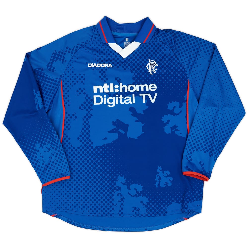 2002-03 Rangers Home L/S Shirt - 9/10 - (XL)