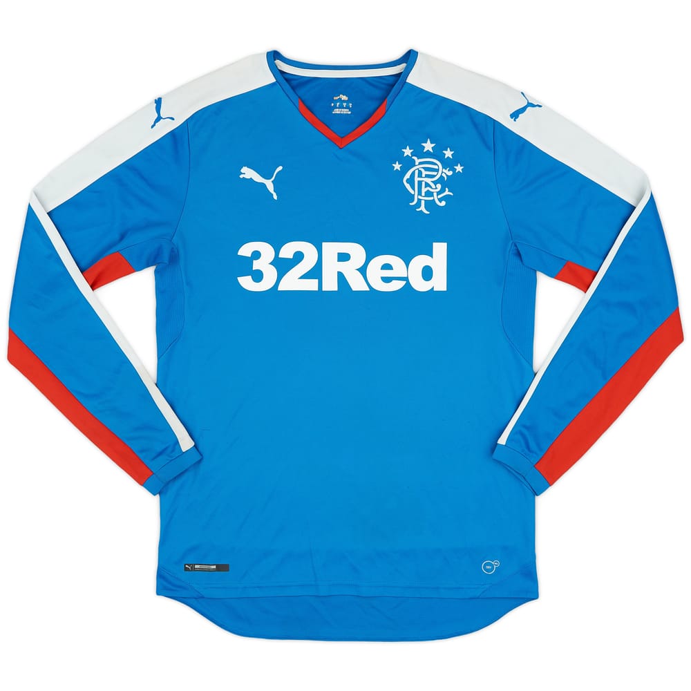 2015-16 Rangers Home L/S Shirt - 7/10 - (M)