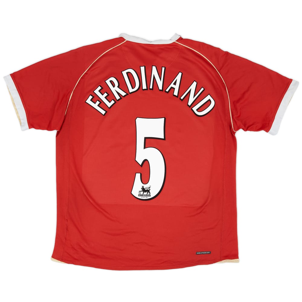 2006-07 Manchester United Home Shirt Ferdinand #5 - 7/10 - (L)
