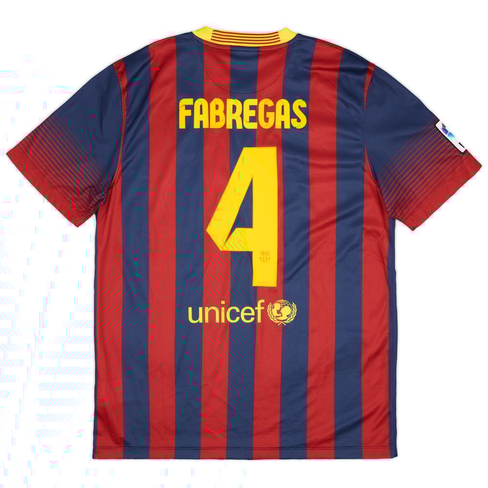 2013-14 Barcelona Home Shirt Fabregas #4 (L)