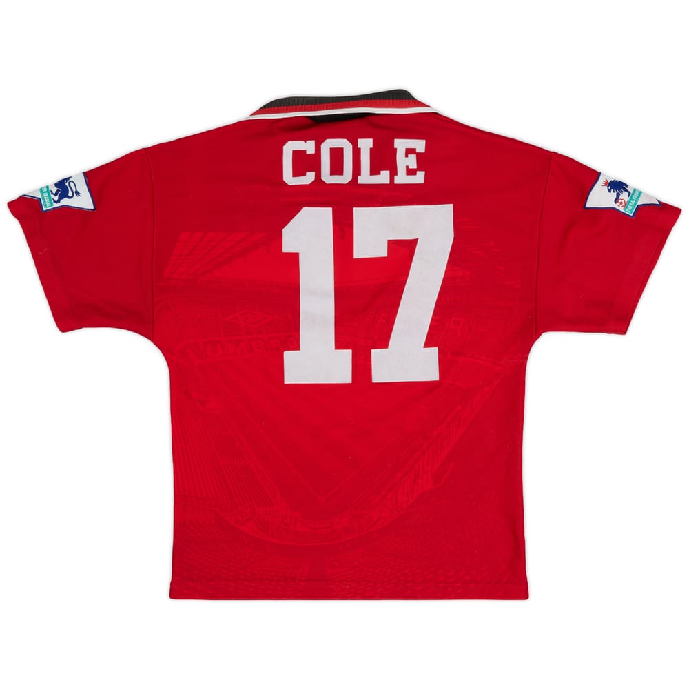 1994-96 Manchester United Home Shirt Cole #17 - 8/10 - (L.Boys)