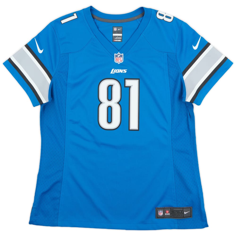 2012-15 Detroit Lions Johnson #81 Nike Game Home Jersey Womens (Excellent) L