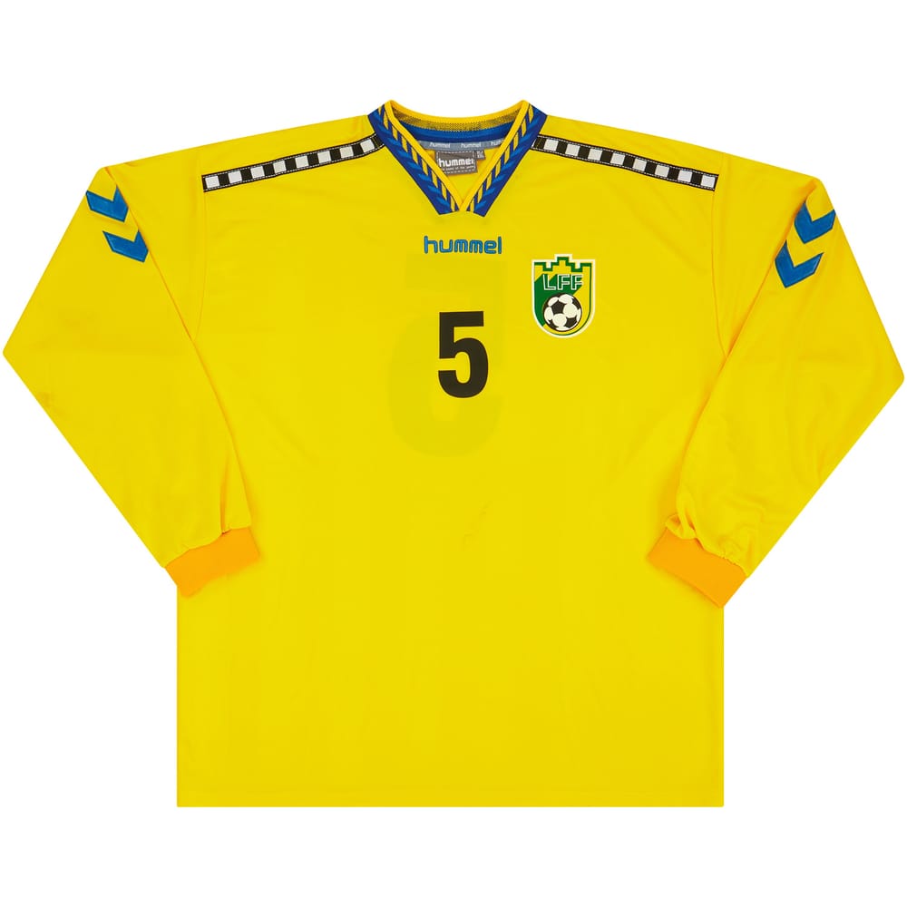 1999 Lithuania Match Worn Home L/S Shirt #5 (Zutautas) v Scotland