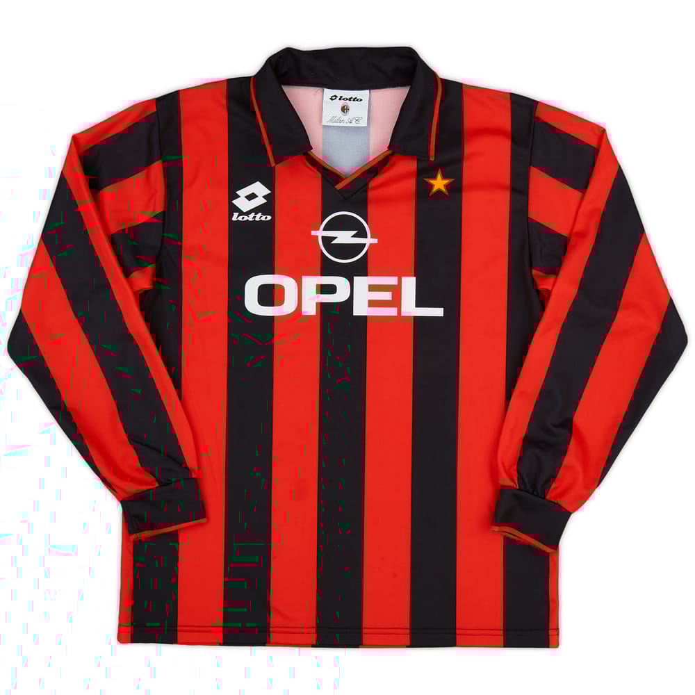 1994-95 AC Milan Home L/S Shirt - 8/10 - (M)