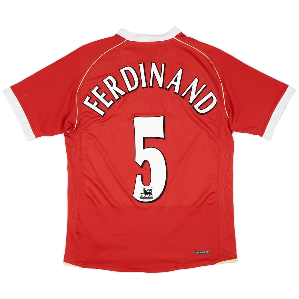 2006-07 Manchester United Home Shirt Ferdinand #5 - 6/10 - (S)