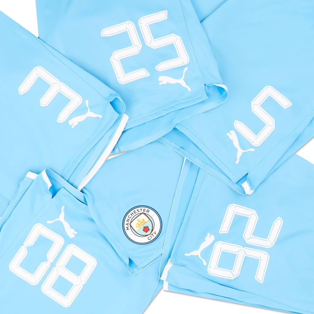 2021-22 Manchester City Match Issue Home Shorts # (Excellent)