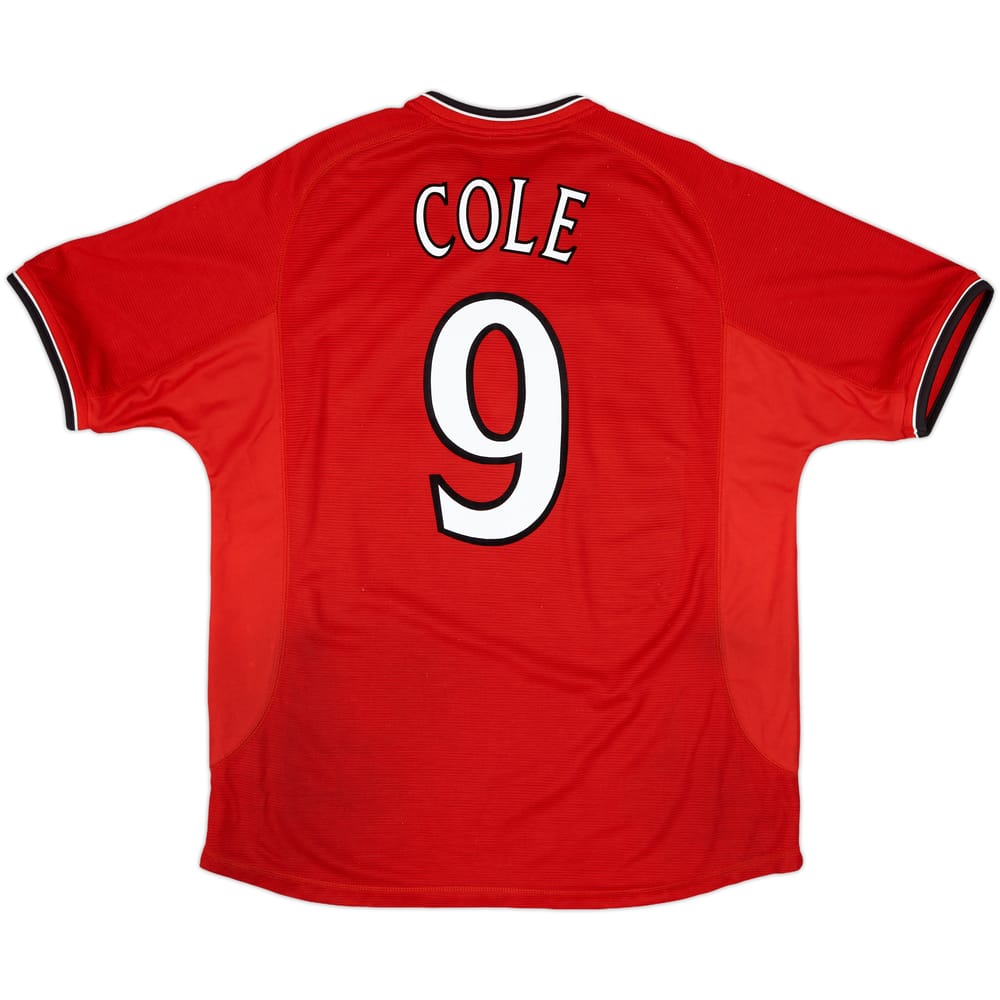 2000-02 Manchester United Home Shirt Cole #9 - 7/10 - (XL)