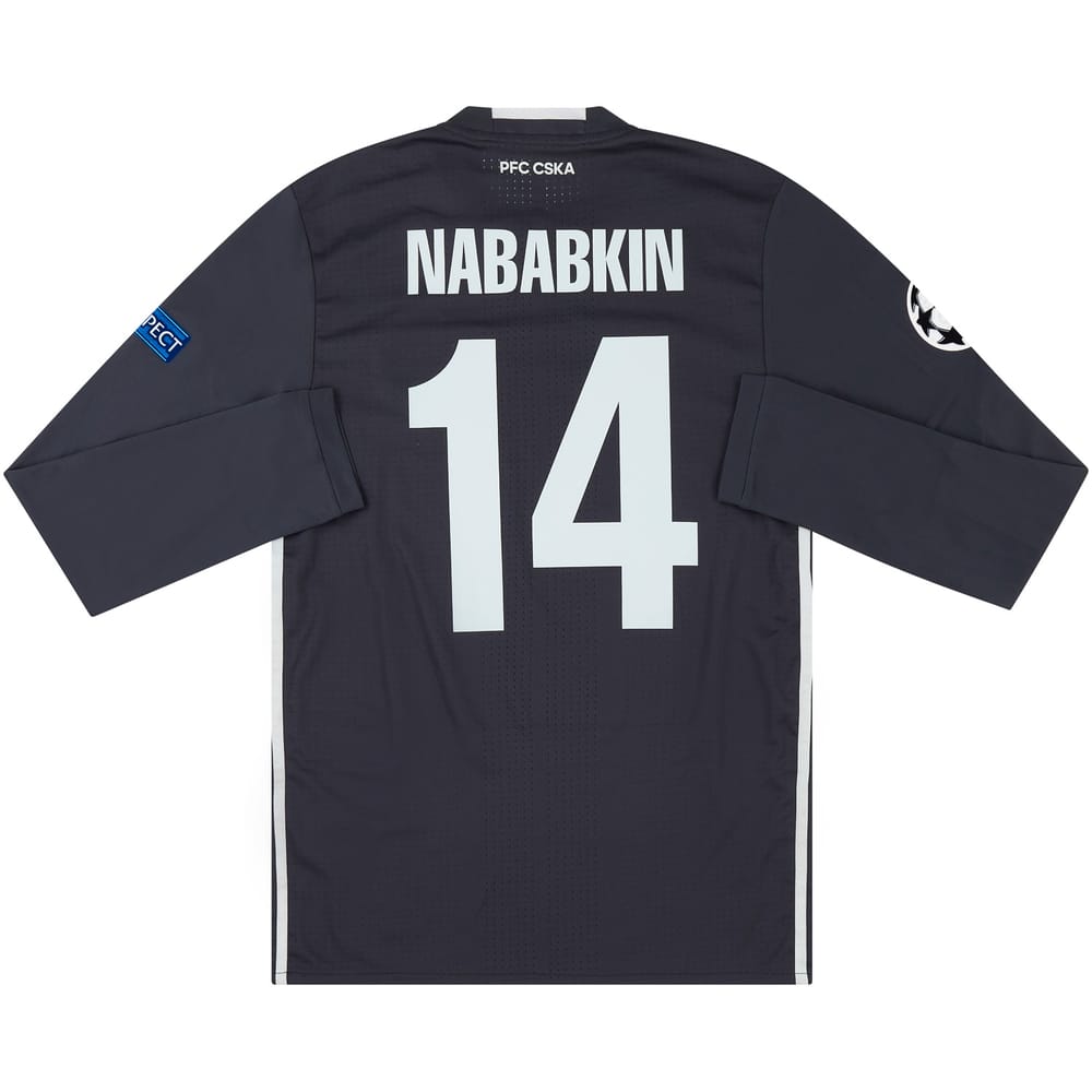 2017-18 CSKA Moscow Match Issue Champions League Third L/S Shirt Nababkin #14