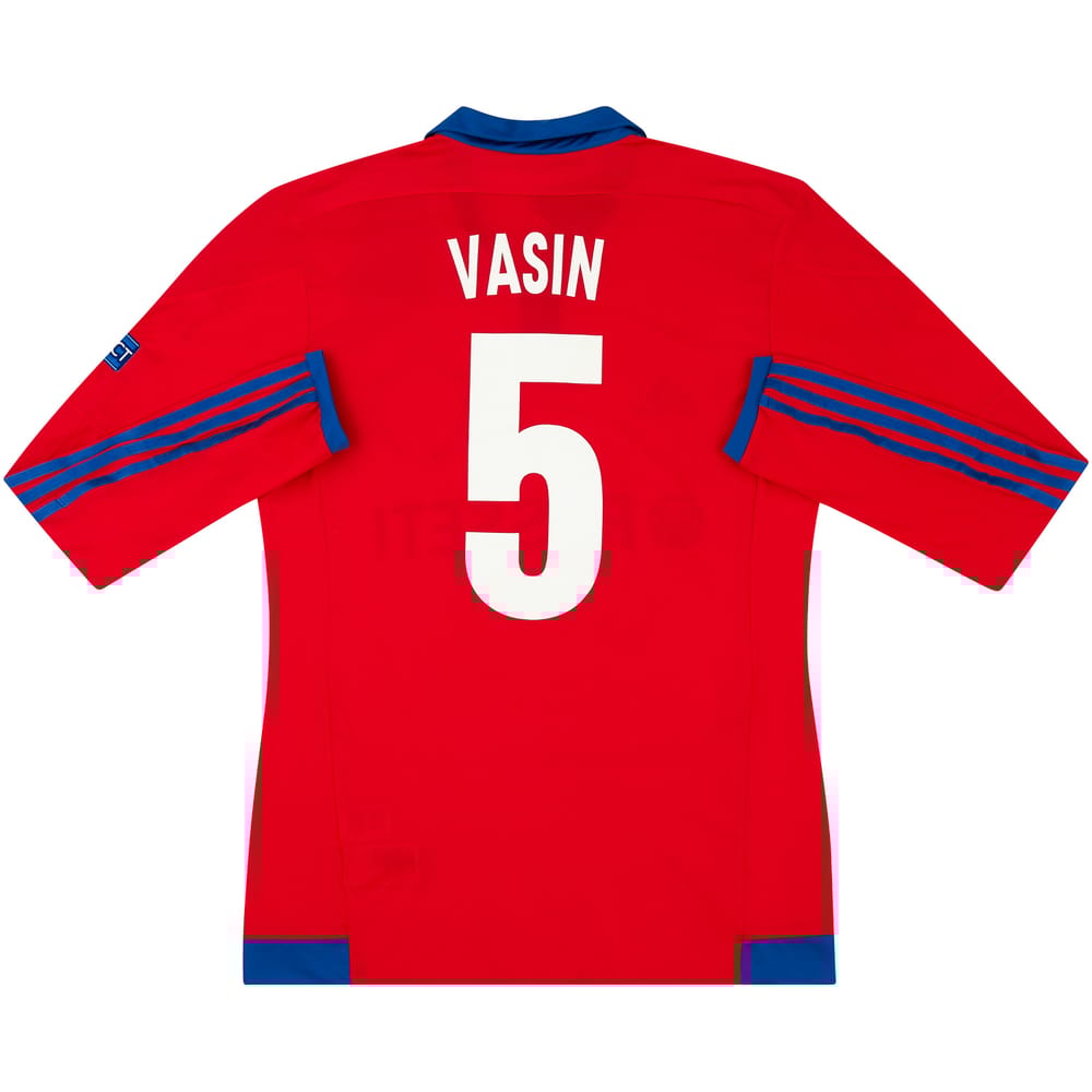 2015-16 CSKA Moscow Match Issue Champions League Home L/S Shirt Vasin #5