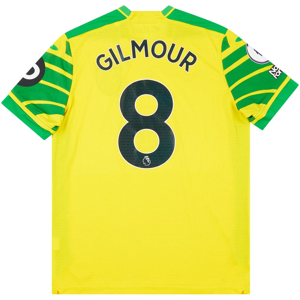 2021-22 Norwich Match Issue Home Shirt Gilmour #8