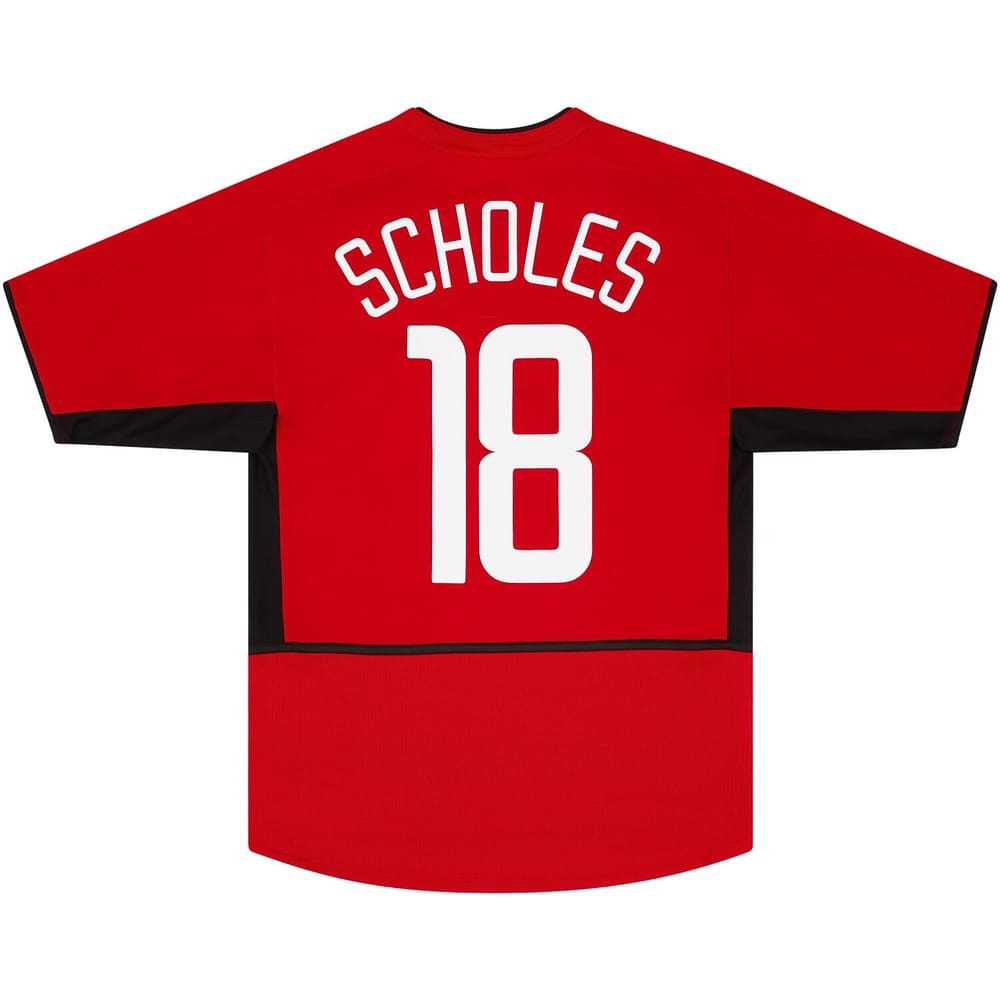 2002-04 Manchester United Home Shirt Scholes #18