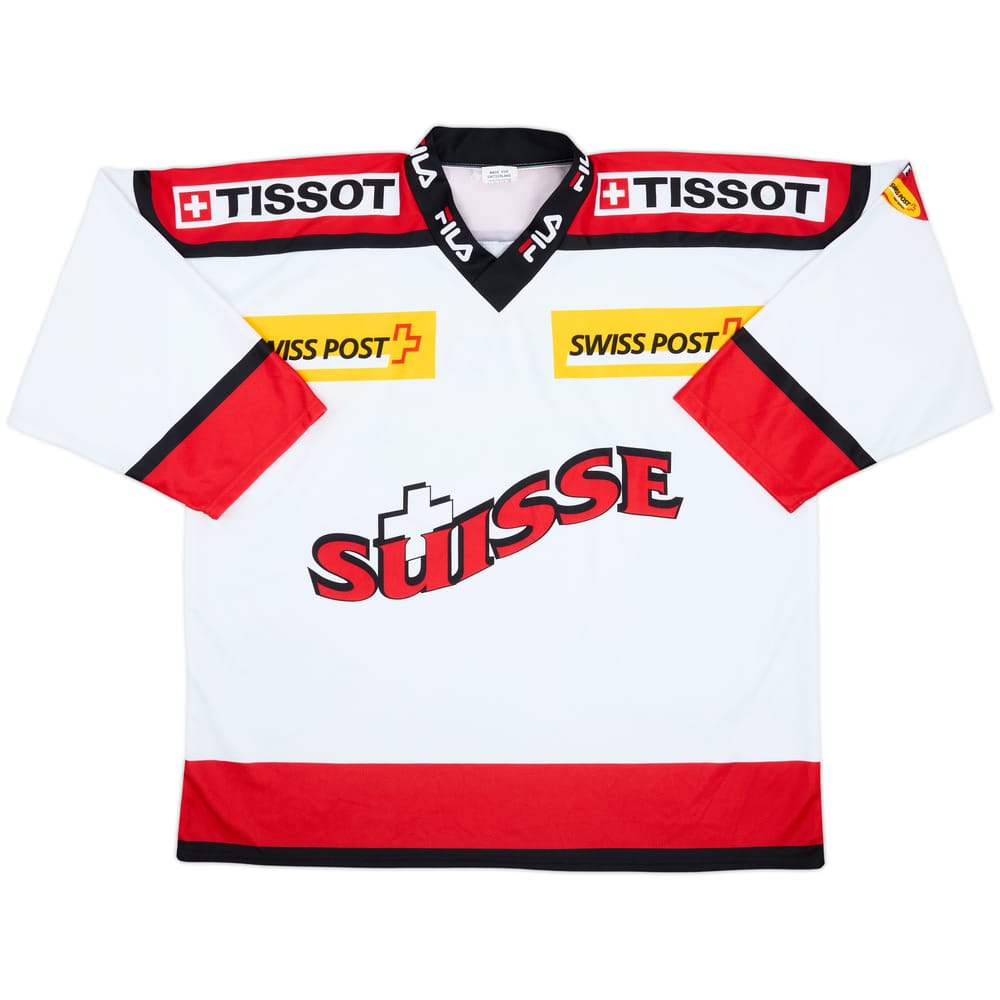2000-01 Switzerland National Hockey Team Ocshner Away Jersey - 8/10 - (XL)