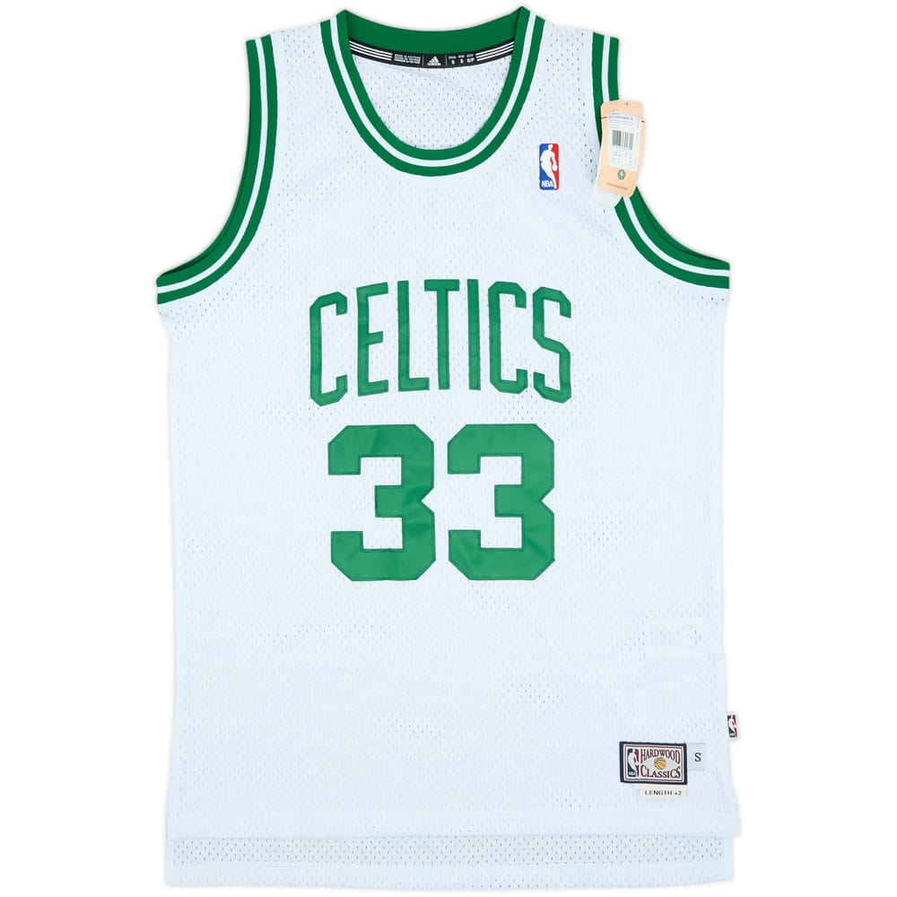 1985-86 Boston Celtics Bird #33 adidas Hardwood Classics Swingman Home Jersey (S)