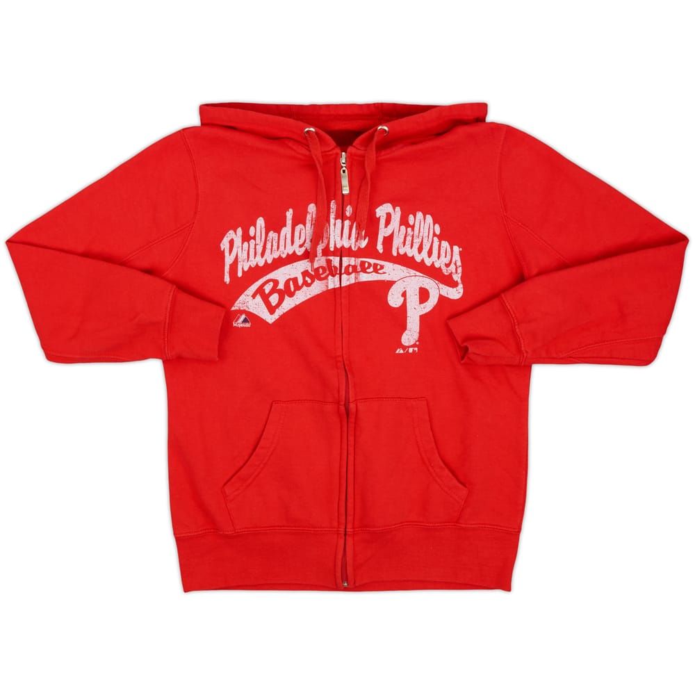 2012 Philadelphia Phillies Majestic Full-Zip Hooded Sweat Top Womens - 8/10 - (S)