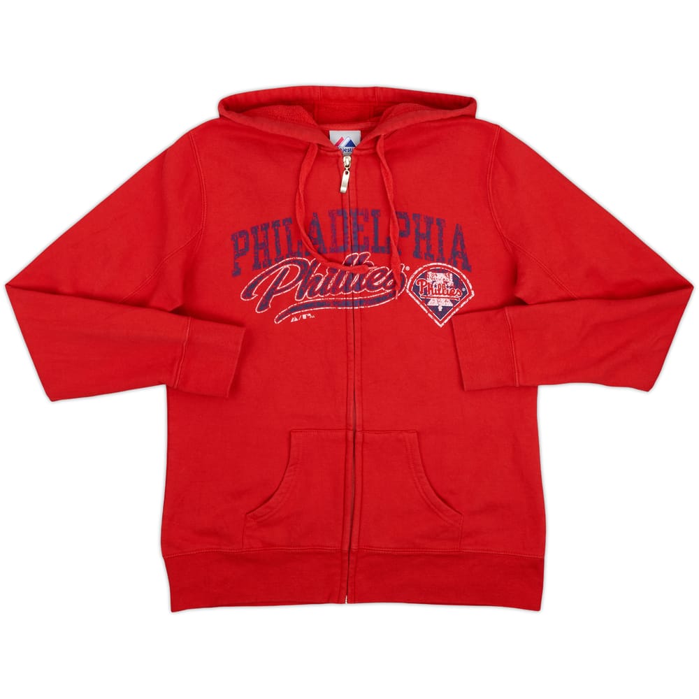 2011 Philadelphia Phillies Majestic Full-Zip Hooded Sweat Top Womens - 8/10 - (L)