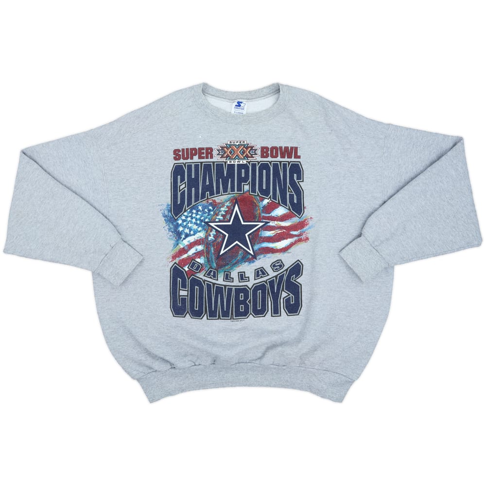 1996 Dallas Cowboys Super Bowl XXX Champions Starter Sweat Top - 9/10 - (XL)