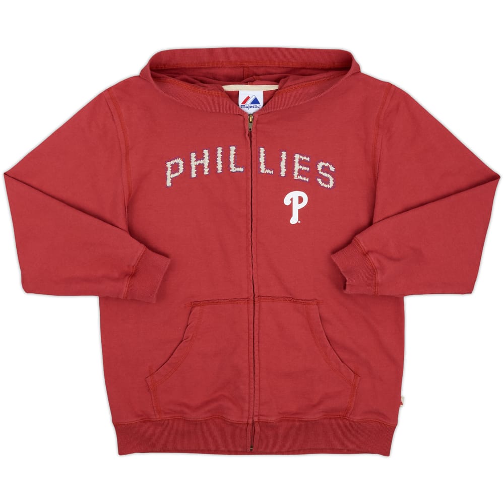 2000s Philadelphia Phillies Majestic Full-Zip Hooded Sweat Top - 8/10 - (XL.Boys)