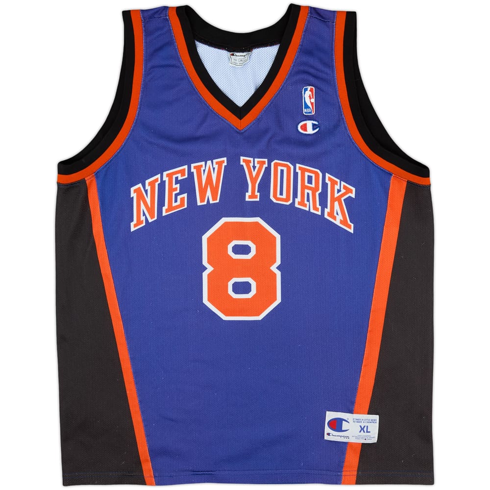 1998-01 New York Knicks Sprewell #8 Champion Away Jersey - 7/10 - (XL)