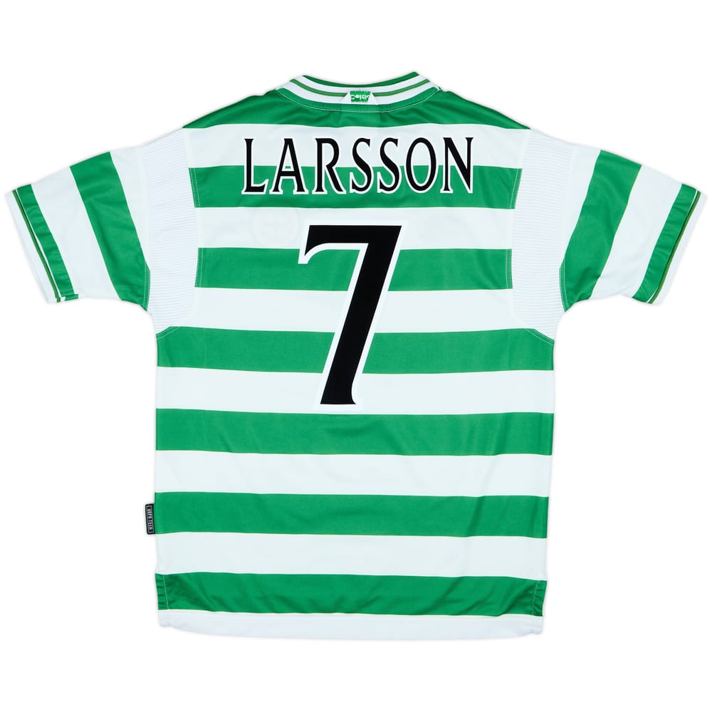 1999-01 Celtic Home Shirt Larsson #7 - 8/10 - (M)