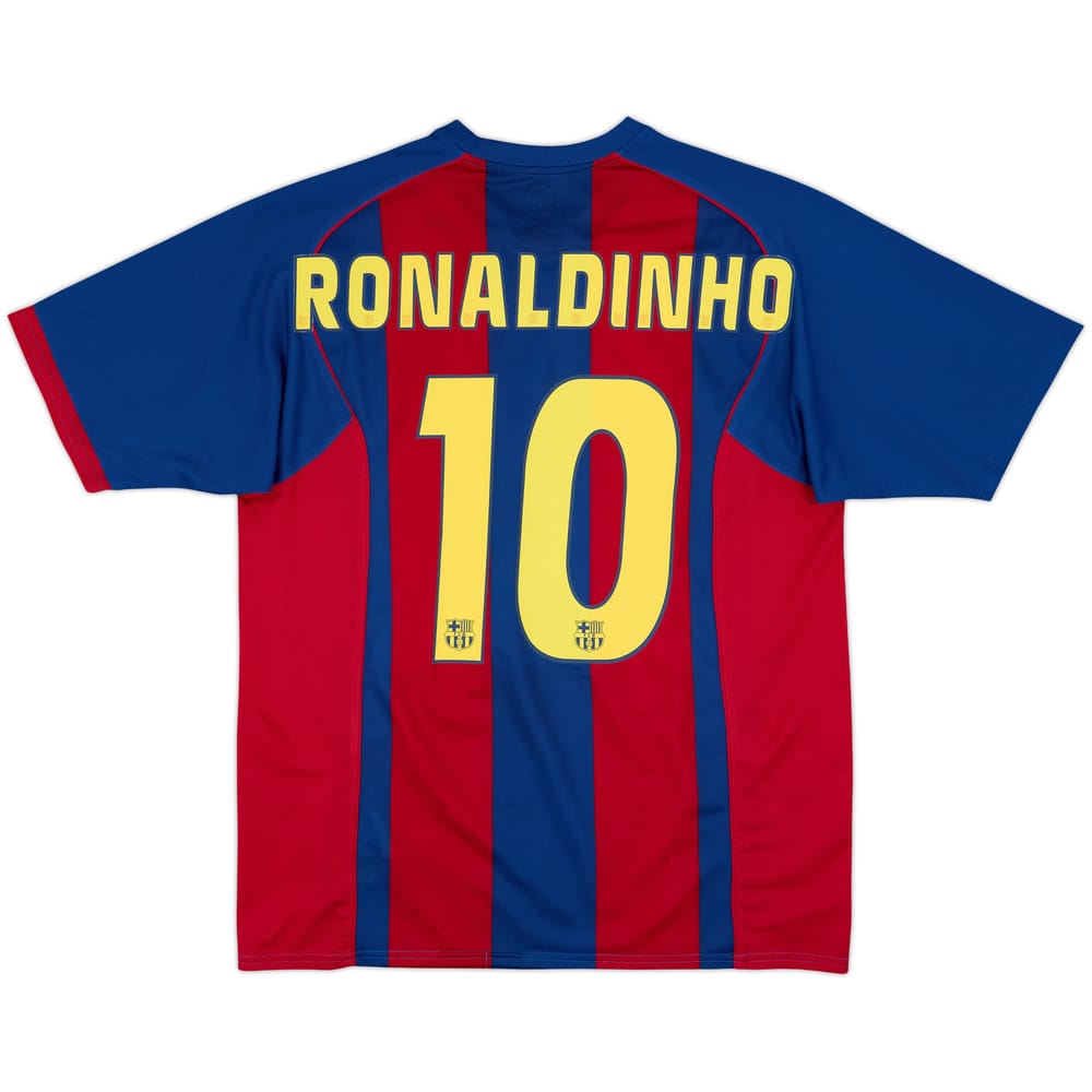 2004-05 Barcelona Basic Home Shirt Ronaldinho #10 - 9/10 - (L)